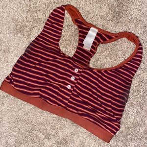 Striped with Buttons Medium Bra